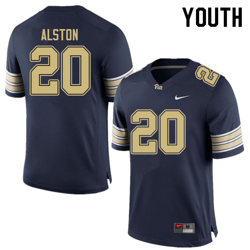 Youth #20 Myles Alston Pitt Panthers College Football Jerseys Sale-Navy